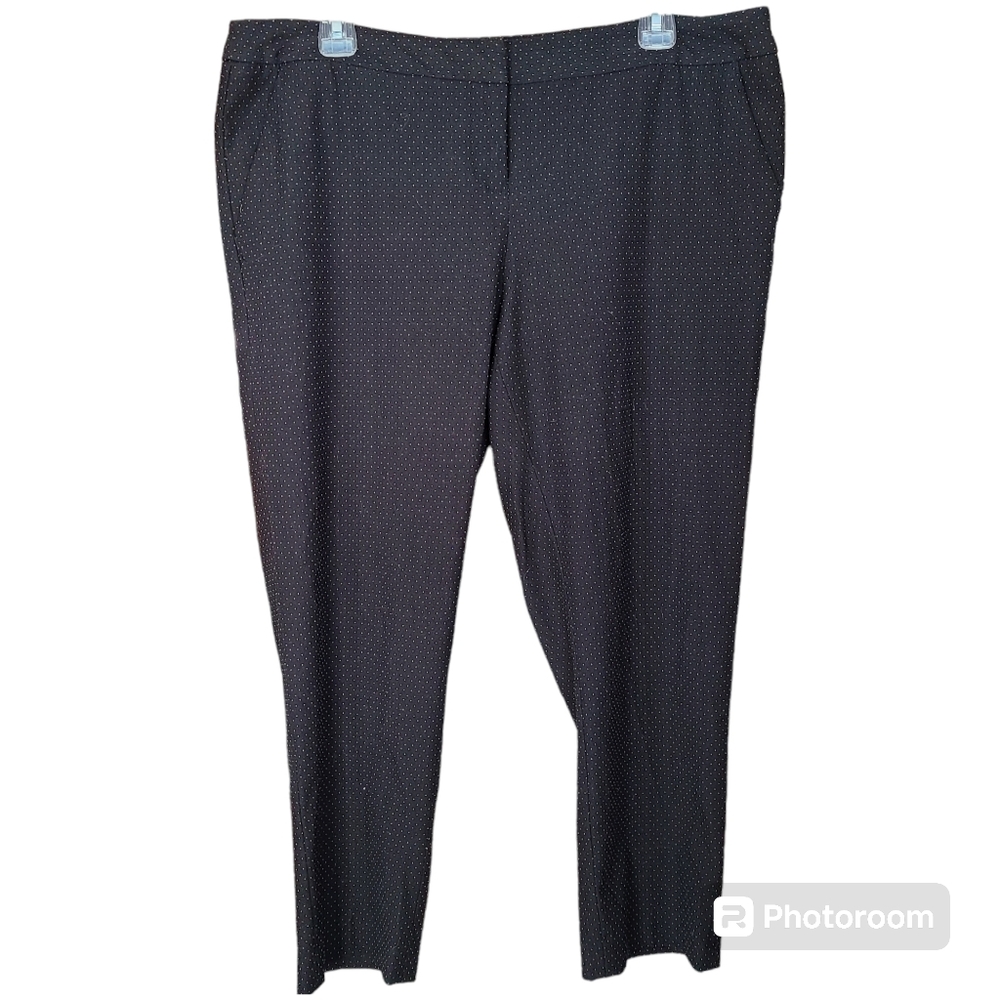Amanda & Chelsea Size 14P Y2K Low-Rise Ponte Knit Black White Polka Dot Capris - Picture 4 of 11